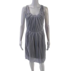 Richard Chai Womens Cotton Sleeveless Zippered Scoop Neck Dress Blue Size 8
